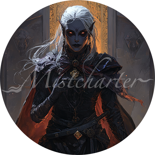 Drow Priestess of Lolth game token for DND