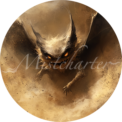 Dust Mephit game token for DND
