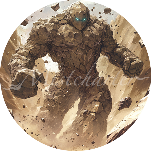 Earth Elemental game token for DND