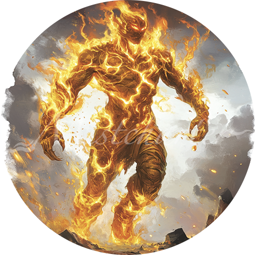 Fire Elemental Game Tokens for VTT and TTRPG | Mistcharter Maps