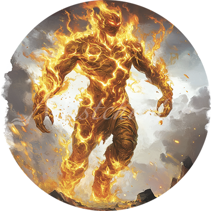 Mini Translucent Fire Token Fire Elemental Game Tokens for VTT and TTRPG | Mistcharter Maps