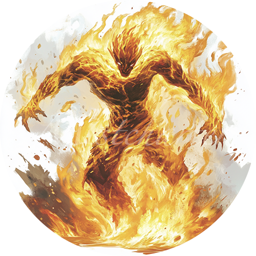 Fire Elemental Game Tokens for VTT and TTRPG | Mistcharter Maps