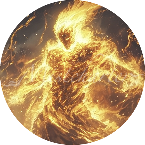 Fire Elemental game token for DND