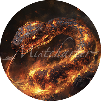 Fire Snake Game Tokens for VTT and TTRPG | Mistcharter Maps