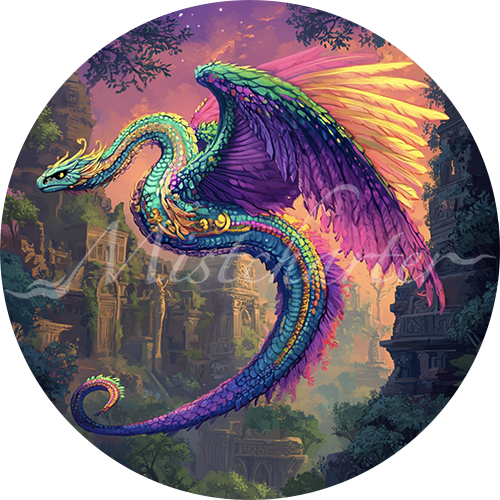 Flying Snake Game Tokens for VTT and TTRPG | Mistcharter Maps