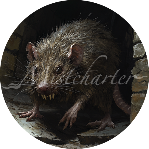 Giant Rat game token for DND