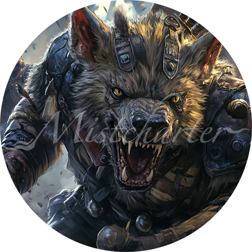 Gnoll Pack Lord game token for DND