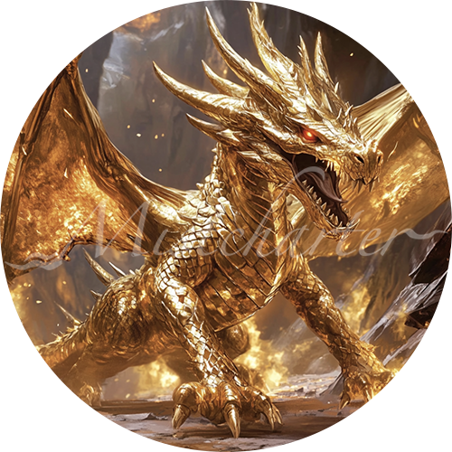 Gold Dragon Wyrmling game token for DND