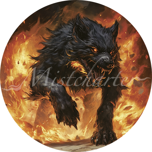 Hell Hound game token for DND
