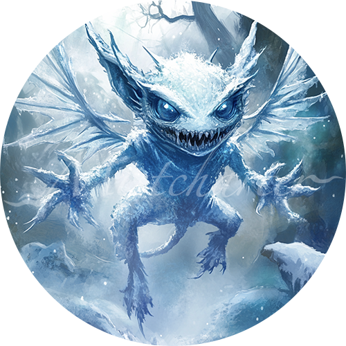 Ice Mephit game token for DND