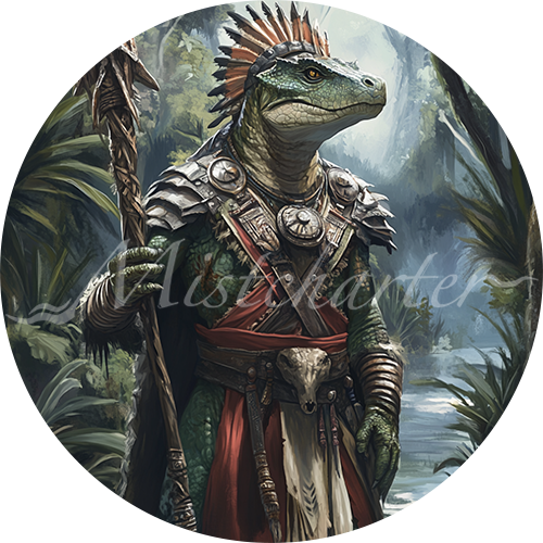 Lizard King/Queen Game Tokens for VTT and TTRPG | Mistcharter Maps