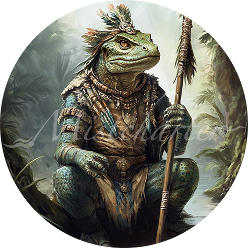 Lizard King/Queen Game Tokens for VTT and TTRPG | Mistcharter Maps