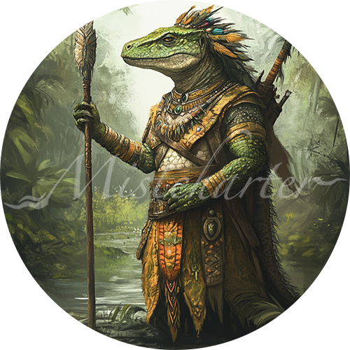 Lizard King/Queen Game Tokens for VTT and TTRPG | Mistcharter Maps