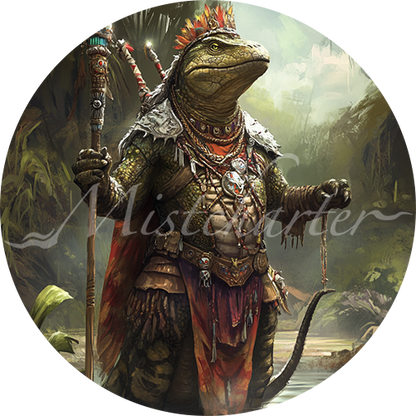 Lizard King/Queen Game Tokens for VTT and TTRPG | Mistcharter Maps