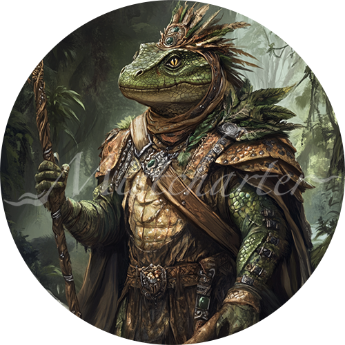 Lizard King/Queen Game Tokens for VTT and TTRPG | Mistcharter Maps