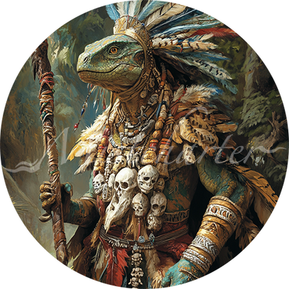 Lizardfolk Shaman Game Tokens for VTT and TTRPG | Mistcharter Maps