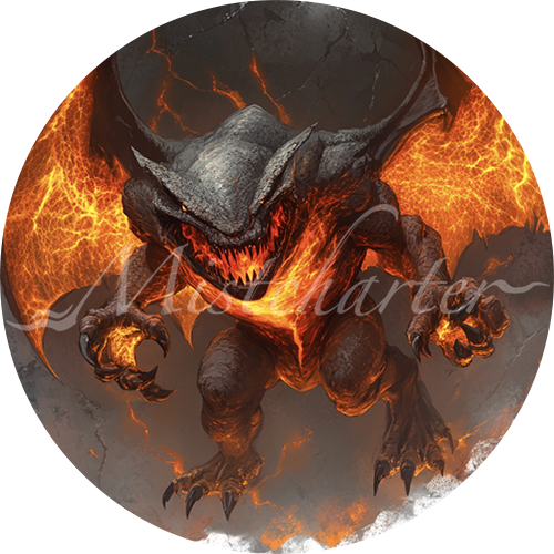 Magma Mephit game token for DND