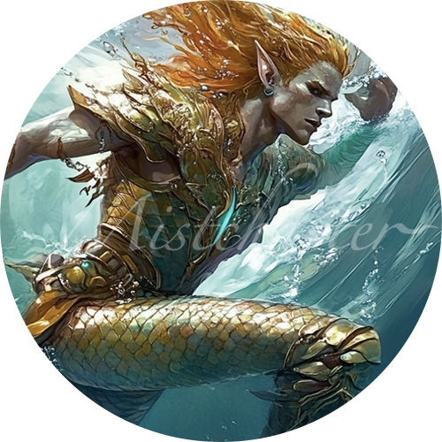 Merfolk Ryn Merfolk Game Tokens for VTT and TTRPG | Mistcharter Maps