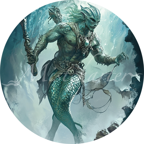 Merfolk Game Tokens for VTT and TTRPG | Mistcharter Maps