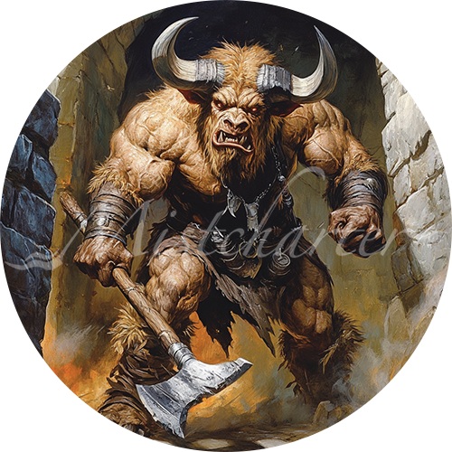 Minotaur game token for DND