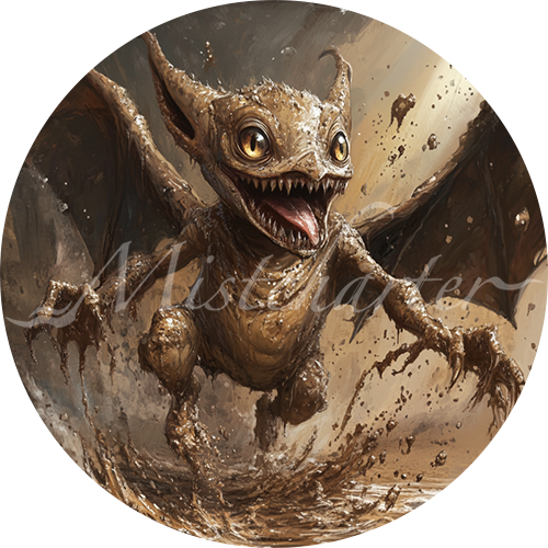 Mud Mephit game token for DND
