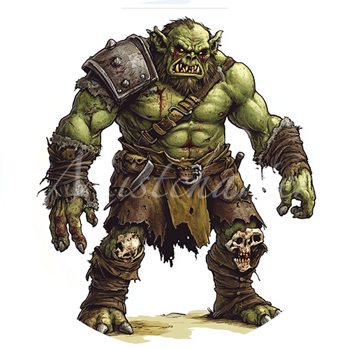 Ogre Zombie Game Tokens for VTT and TTRPG | Mistcharter Maps