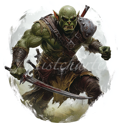 Orc Game Tokens for VTT and TTRPG | Mistcharter Maps