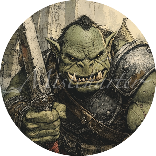 Orc Game Tokens for VTT and TTRPG | Mistcharter Maps