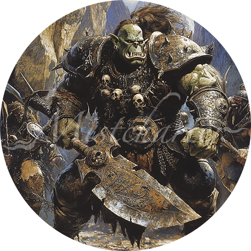 Orc War Chief game token for DND