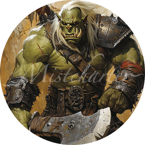 Orc War Chief Game Tokens for VTT and TTRPG | Mistcharter Maps