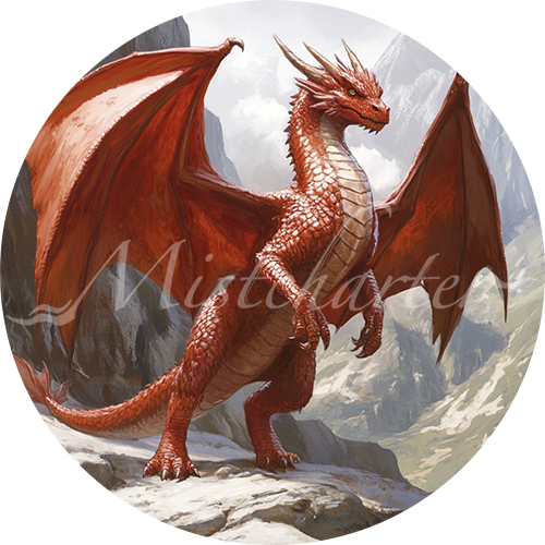 Red Dragon Wyrmling game token for DND