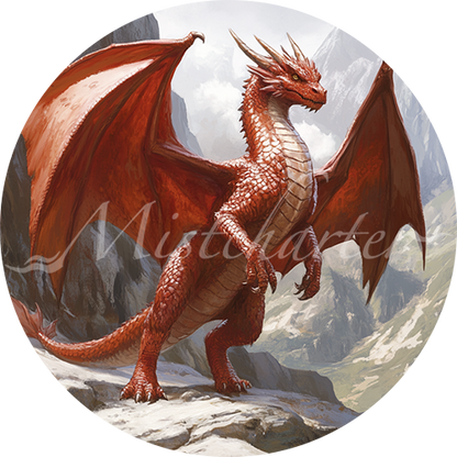 Red Dragon Wyrmling game token for DND