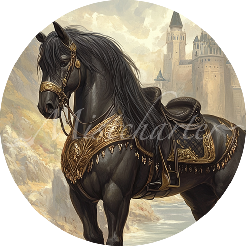 Riding Horse game token for DND