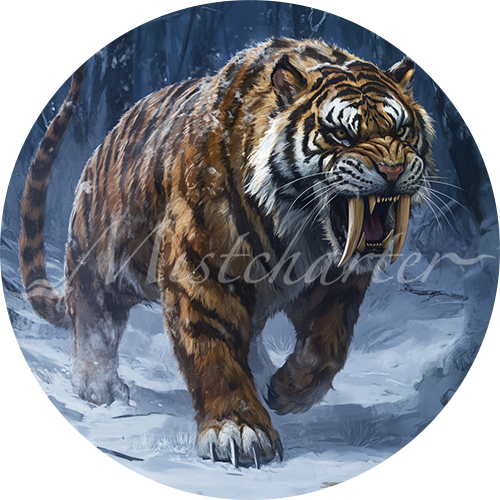 Saber-Toothed Tiger game token for DND