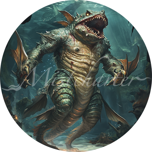 Sahuagin Baron game token for DND
