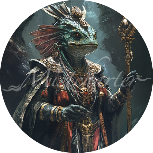Sahuagin Priestess game token for DND
