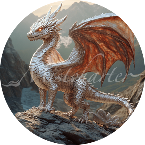 Silver Dragon Wyrmling game token for DND