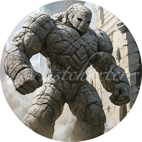 Stone Golem game token for DND