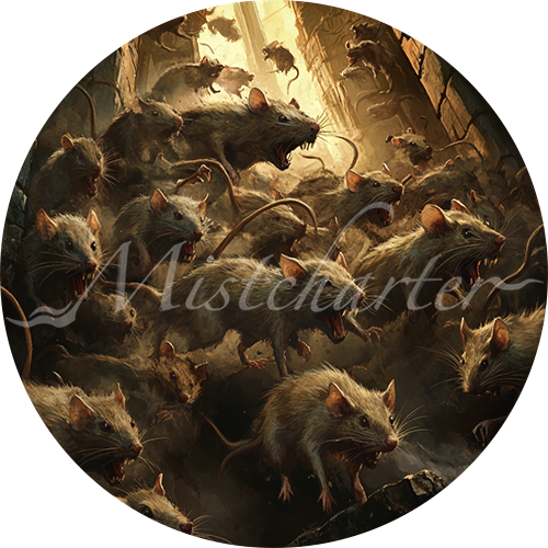 Swarm of Rats Game Tokens for VTT and TTRPG | Mistcharter Maps