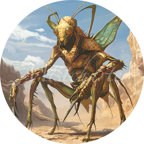 Thri-kreen game token for DND