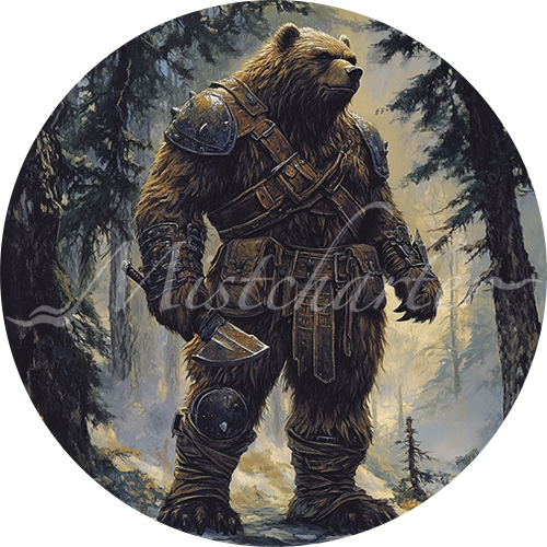 Werebear Game Tokens for VTT and TTRPG | Mistcharter Maps
