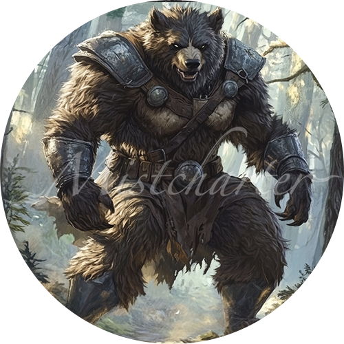 Werebear Game Tokens for VTT and TTRPG | Mistcharter Maps