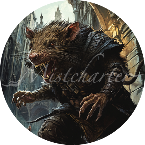 Wererat Game Tokens for VTT and TTRPG | Mistcharter Maps