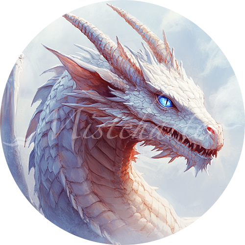 White Dragon Wyrmling game token for DND