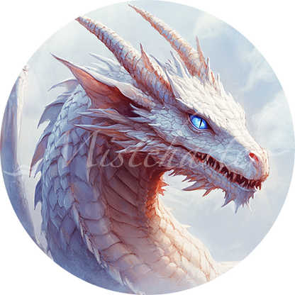 White Dragon Wyrmling game token for DND