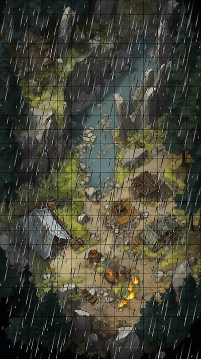 Moonshadow Marsh Rainy D&D Map