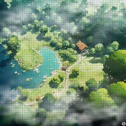 Mystic Pine Lake Sanctuary Battlemap Mist