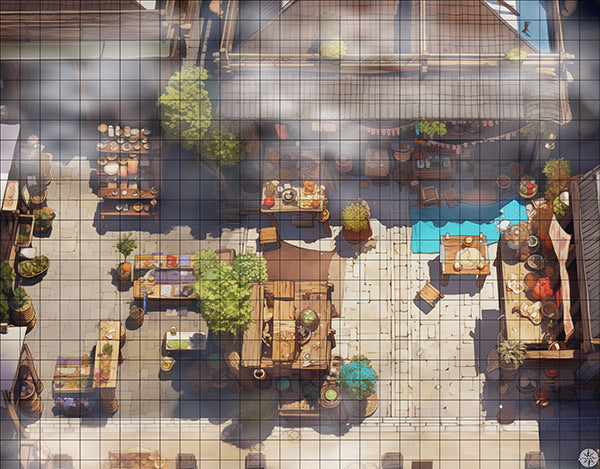 Old Town Marketplace Battlemap Mist