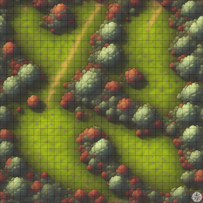 autumn meadow with trees battle map