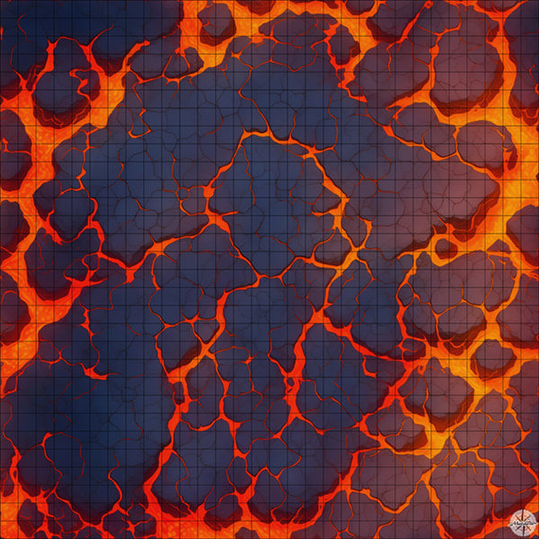 Black Arena with Lava Rivers Battlemap - TTRPG Map For D&D and Roll20 ...